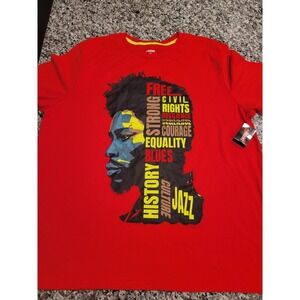 INDNT Men's Red Graphic T Shirt XL Cotton Polyester Jazz Culture History